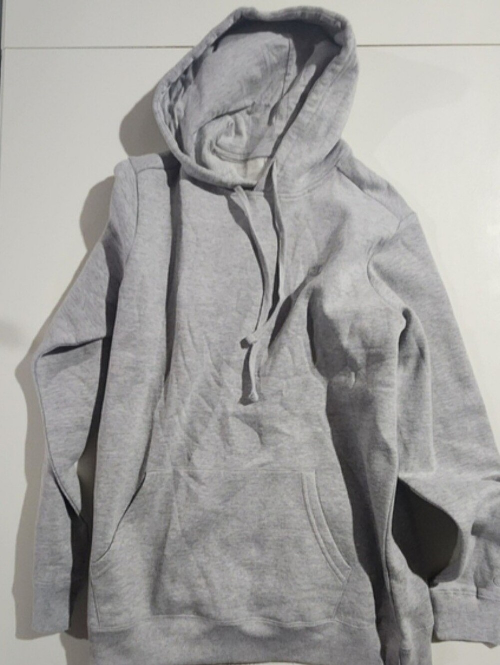 Champion Light Gray Mens" Pullover Hoodie - Classic Logo Knit Size Medium